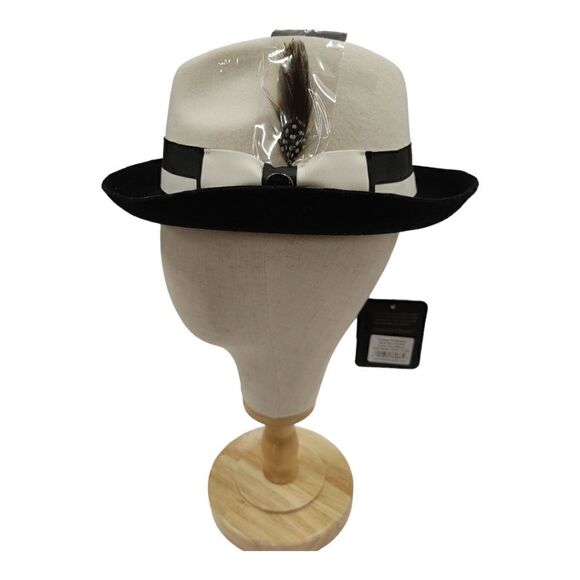 MEN'S BRUNO CAPELO CAESAR COLLECTION TWO TONE 100% WOOL FEDORA HAT CA351. - Picture 4 of 8